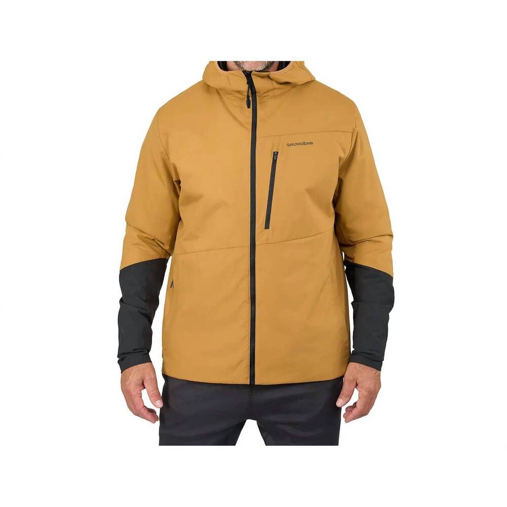 NEW GRUNDENS turbulence hybrid hoodie in whiskey